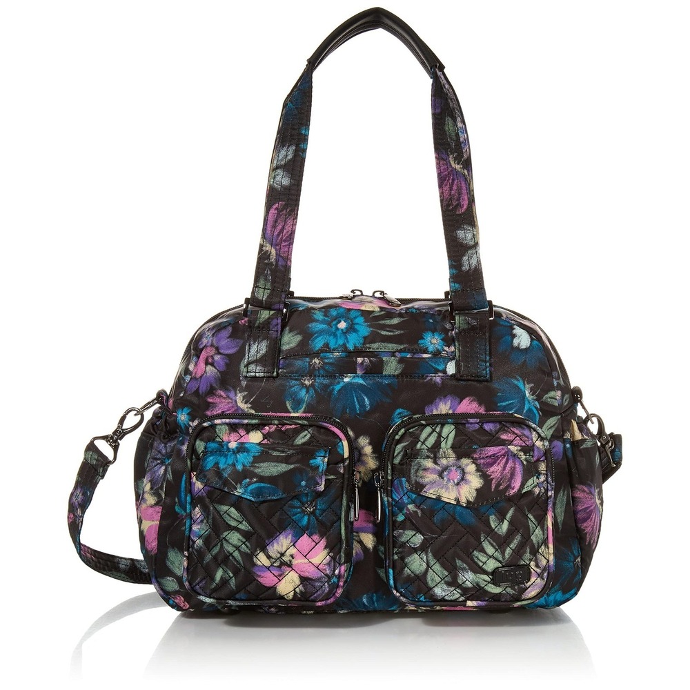Floral Travel Bag Lug Jumper Bloom Black Floral Quilted Crossbody Tote Bag NWT